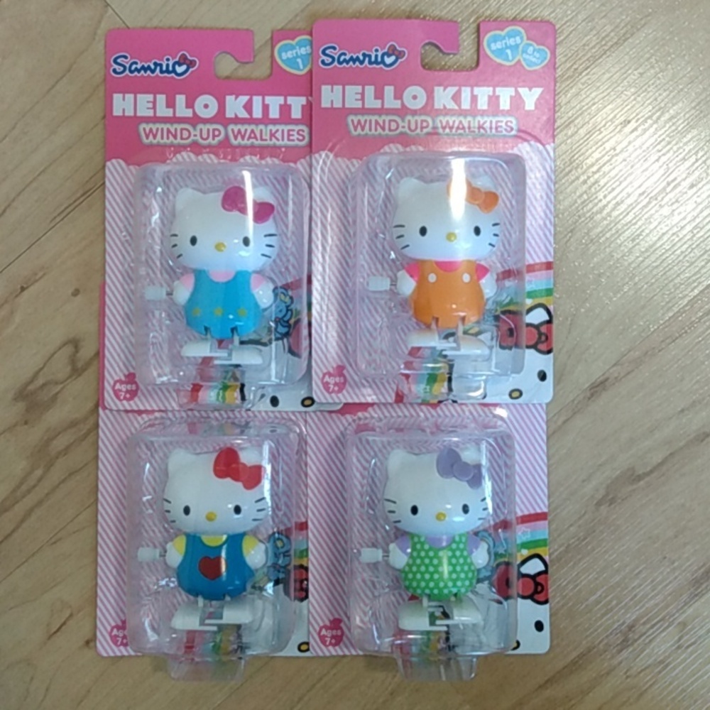 Sanrio Hello Kitty Wind-up Walkies Toy Figurines Set 4